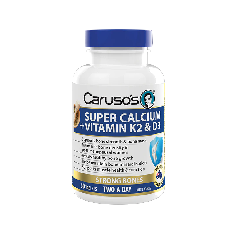 Super Calcium + Vitamin K2 & D3 by Carusos Natural Health Australia