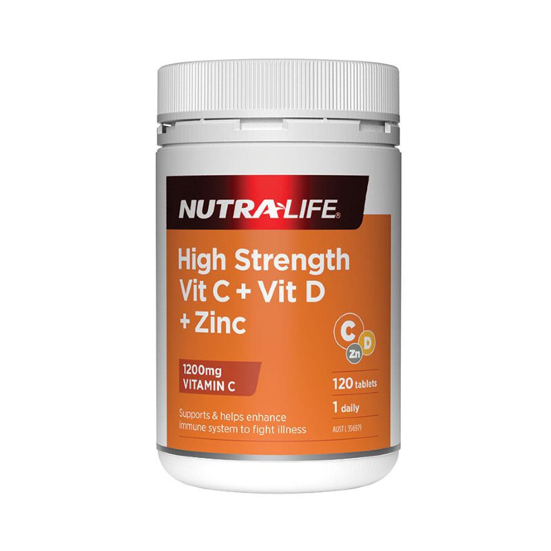 High Strength Vit C + Vit D + Zinc by Nutra-Life Australia