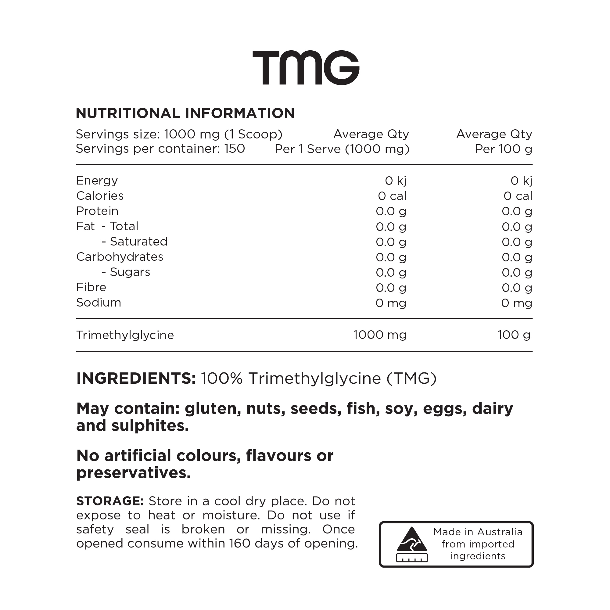 TMG (Pure Trimethylglycine) By Switch Nutrition – Supplement Mart