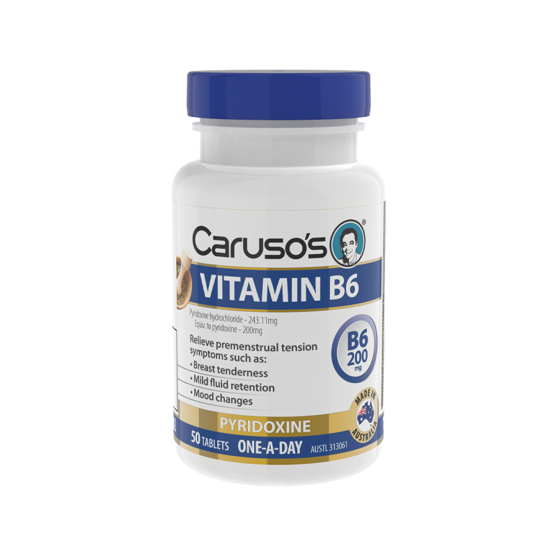 Vitamin B6 200mg by Carusos Natural Health Australia