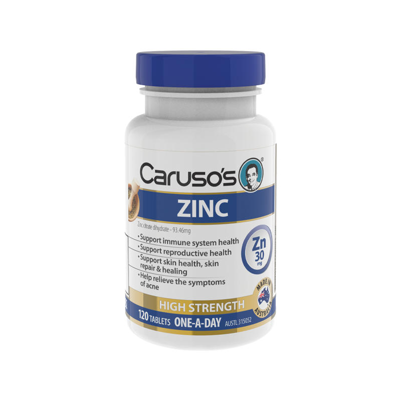 Zinc High Strength by Carusos Natural Health Supplement Mart