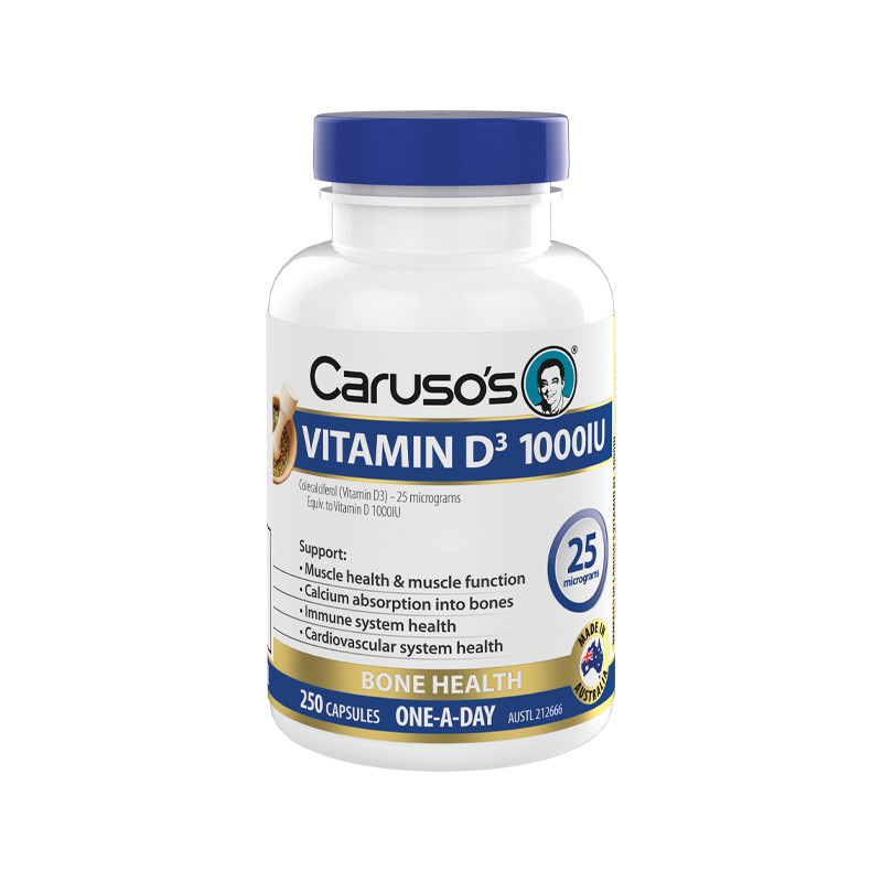 Vitamin D3 1000IU by Carusos Natural Health Australia