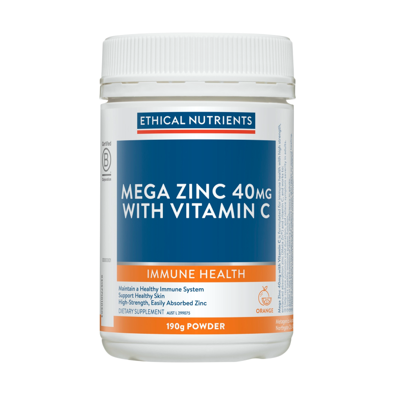 Mega Zinc Powder 40mg by Ethical Nutrients Australia