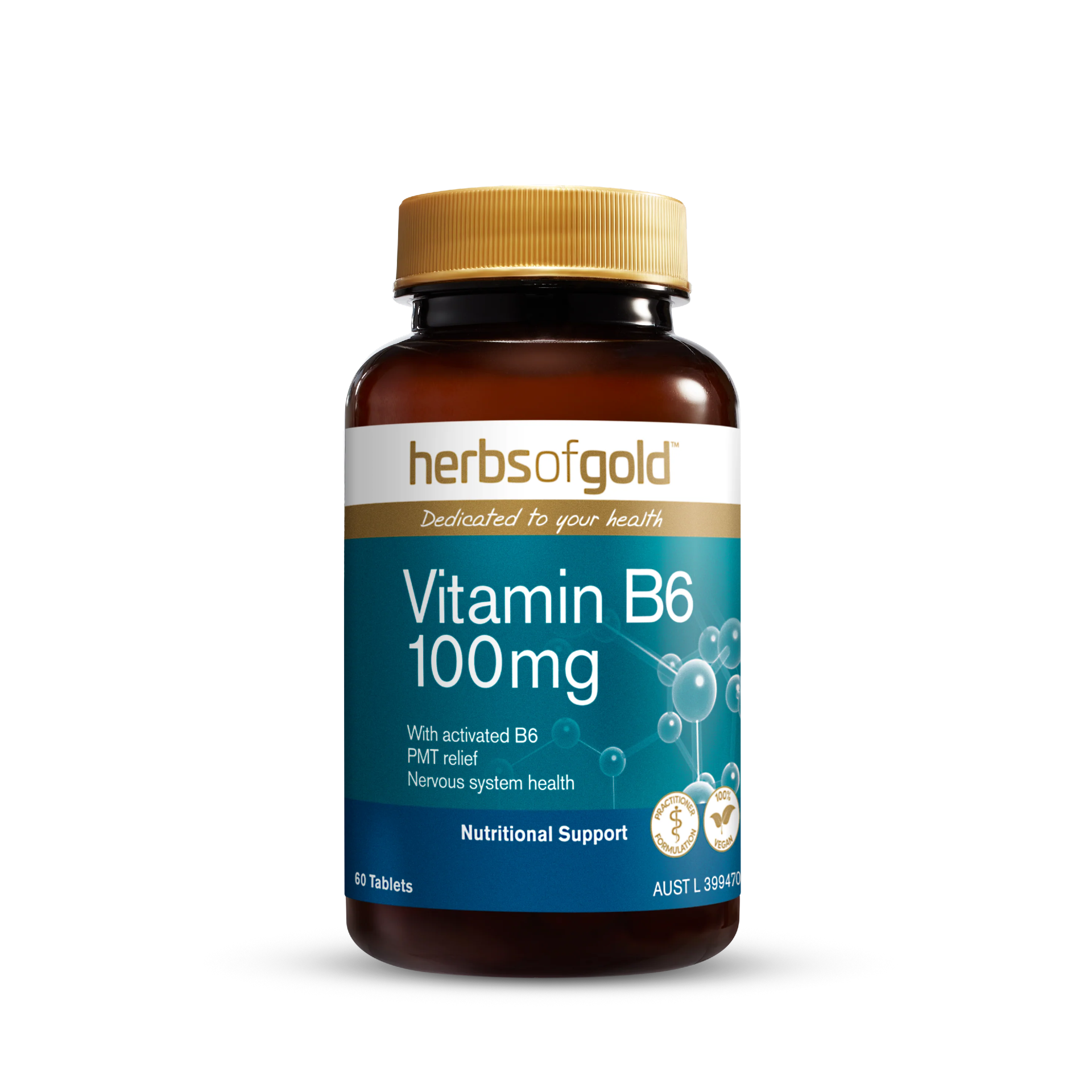 Vitamin B6 100mg by Herbs of Gold Australia