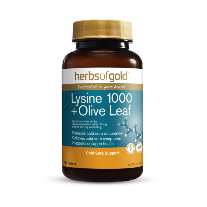 Lysine 1000 + Olive Leaf by Herbs of Gold Australia