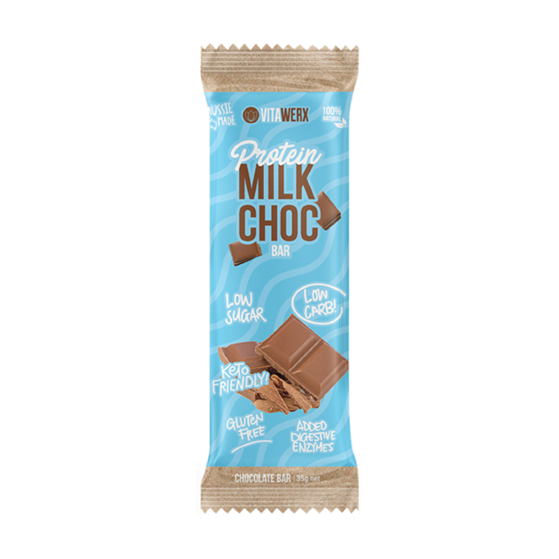 Keto Protein Milk Chocolate Bar (Small) by Vitawerx Australia