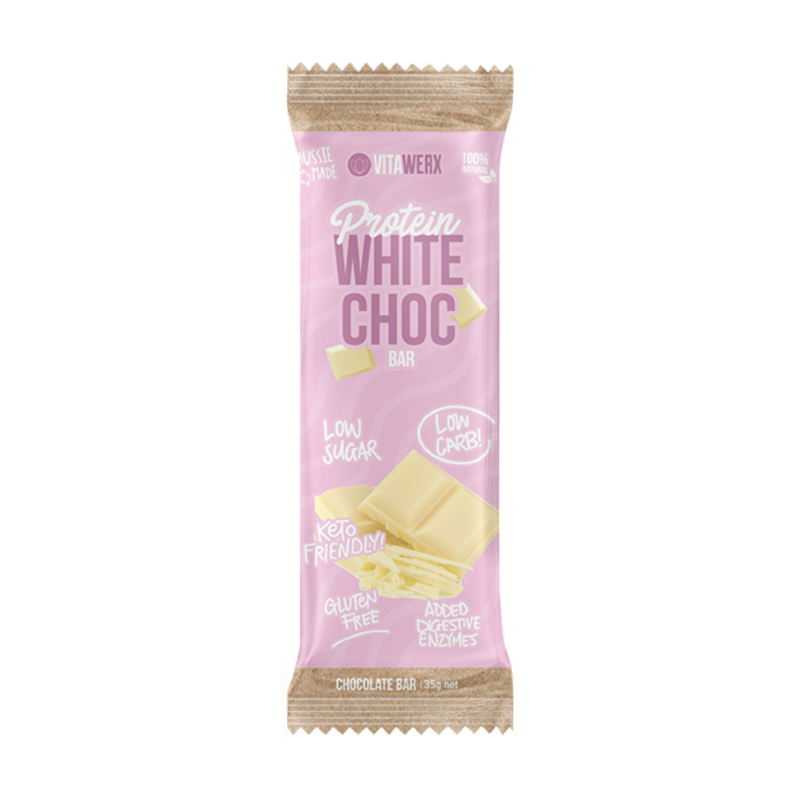 Keto Protein White Chocolate Bar (Small) by Vitawerx Australia